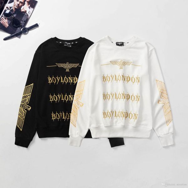 

роскошный дизайнер мужской хлопок махровые шею свитер письма вышитые с длинными рукавами печатных толстовка унисекс уличной хип-хоп пуловеры, Black
