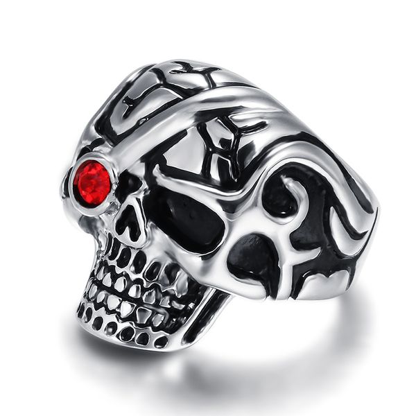 

vintage punk hiphop skull biker ring silver-color stainless steel rings for women party skeleton alliance bague homme, Golden;silver