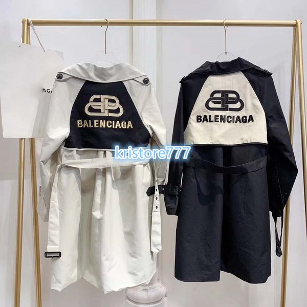 

Women 039 vintage girl luxury de ign coat uit trench with letter embroidery female fa hion runway milan coat hirt top blazer long jac, Black;brown