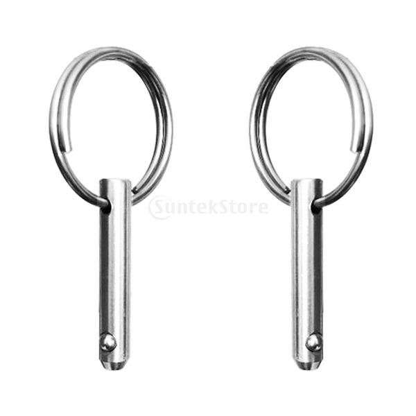

set of 2 marien grade 316 stainless steel spring loaded ball deck hinge quick release pins bimini fittings for boats