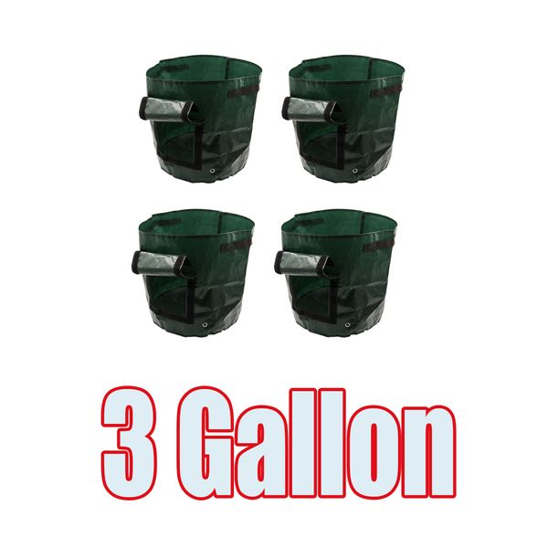 

4pcs 3 gallon garden potato grow bags planter with flap durable reusable