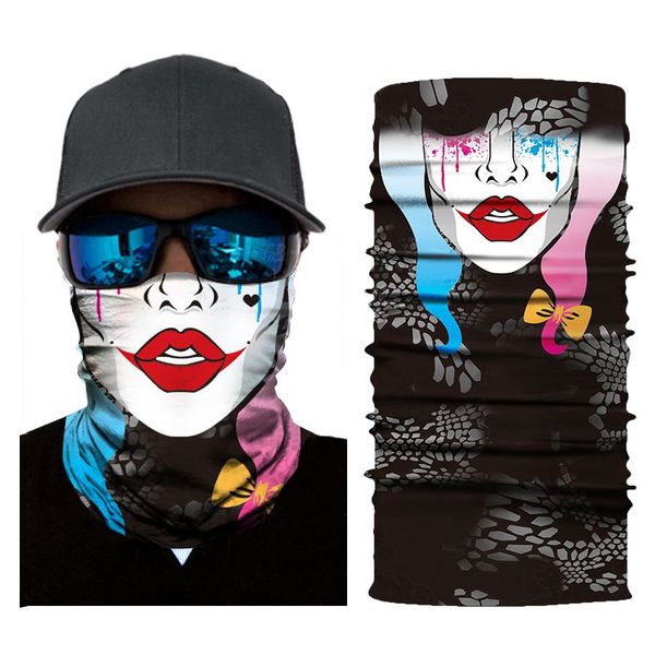 

3d digital print mask serie wild mask outdoor scarf horse riding wild magic scarf (ac232) #8, Black