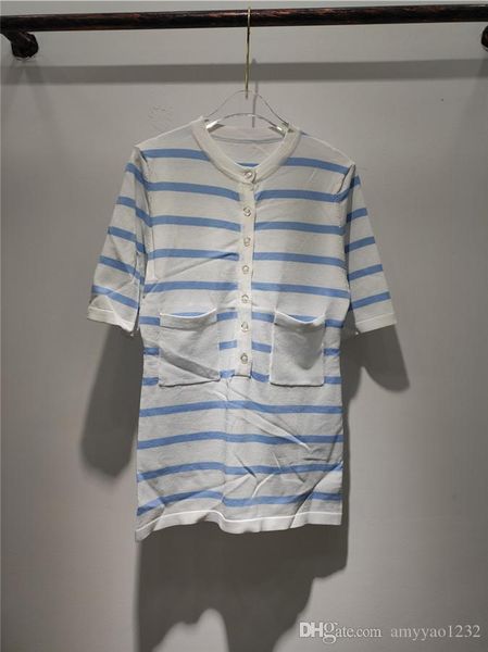 

313 2020 spring summer brand same style sweater kint pullover letter short sleeve crew neck fashion luxury womens clothes kint qian, White;black