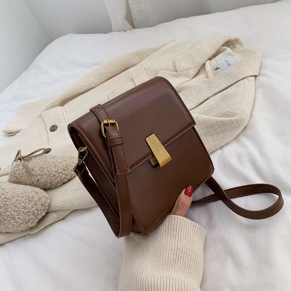 

сумка женская новый стиль замок мода маленькая квадратная сумка простое женское плечо