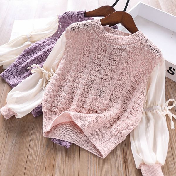 

2020 весной и летом шифон рукава выдалбливают girl's трикотажная рубашка childrenswear оптом, White;black