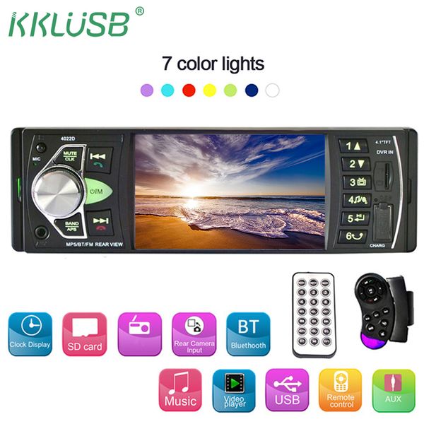 

car radio 1 din 4022d fm radio car auto audio stereo bluetooth autoradio support rearview camera steering wheel contral