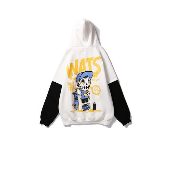 

fashion luxury mens designer hoodies funny skull print sweatshirts women pullover fleece hip hop sportswear hoodie, Black