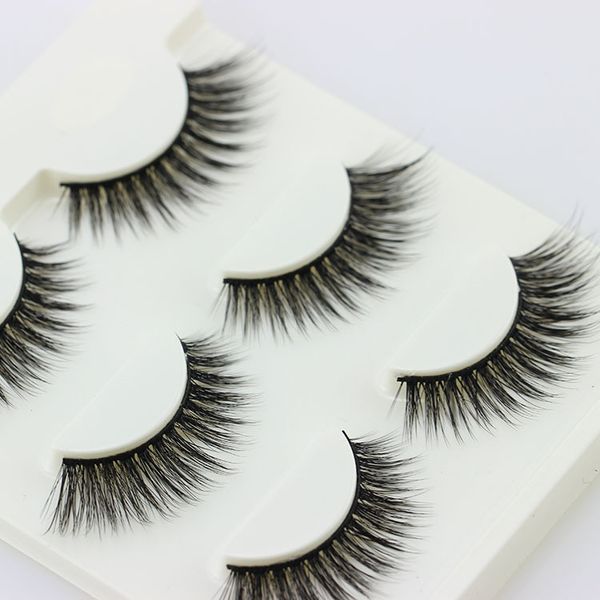 

3pcs/lot 100% handmade real false eyelash 3d strip mink lashes thick fake faux eyelashes makeup beauty false eyelashes
