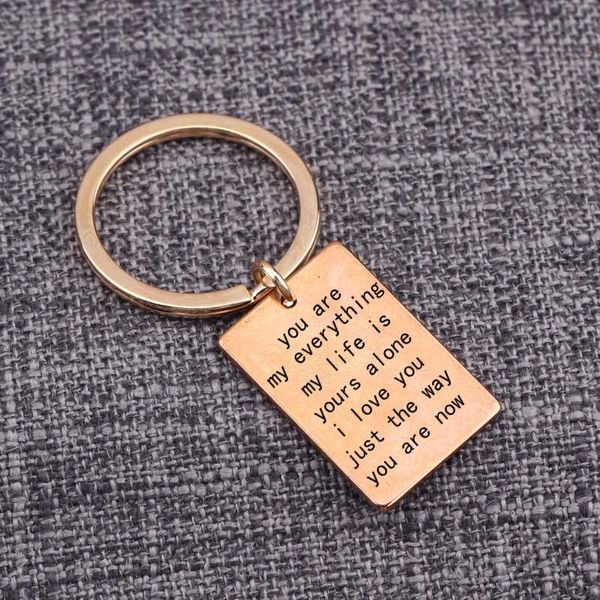 Inscription Keychain You Are My Everything Couple Key Holder