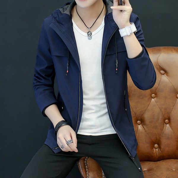 

spring new casual jacket men's designer fashion korean trend medium long coat thin and handsome spring suit, Black;brown