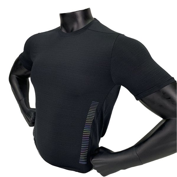

fashion pure color quick dry bodybuilding compression shirt shorts sleeves t shirt plus size fitness clothing solid color, Black;blue