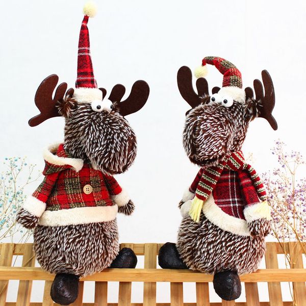 

christmas table ornament home decoration cute plush elk doll sitting festival gift