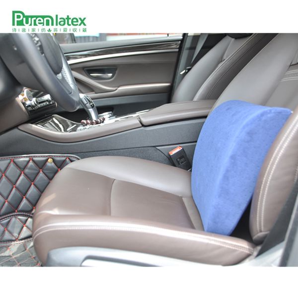 

purenlatex 39*32*9 massage spots chair seat cushion memory foam pillow car chair waist cushion pad waist spine coccyx protect