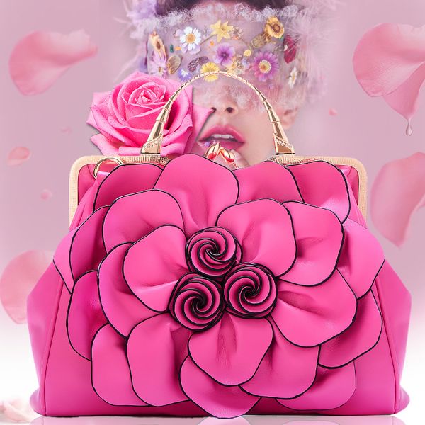 

2019 new bag women's rose flower handbag fashion leisure shoulder bag