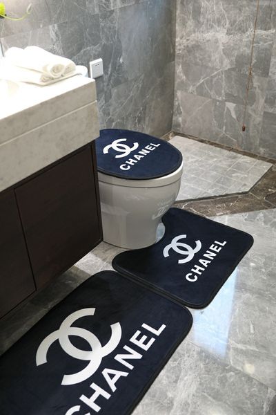 

letter bath black mats non-slip fashion design 2019 logo print bathroom carpet new 2 style 3pcs carpet suit