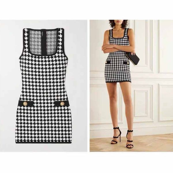 

womens designer dress luxury summer knitted dresses for ladys fashion sleeveless womens clothes 2020 new wholesale, Black;gray