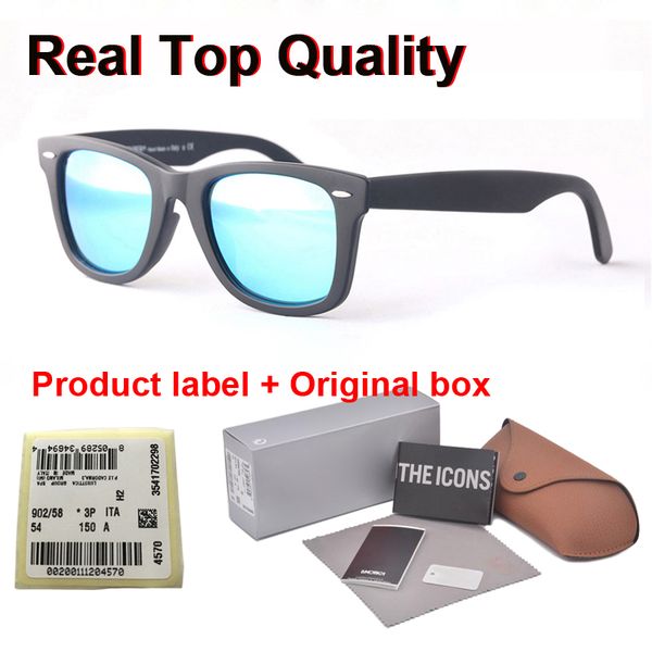 

brand sunglasses man women 50/54mm plank frame metal hinge glass lens eyewear oculos de sol gafas with case and box, White;black