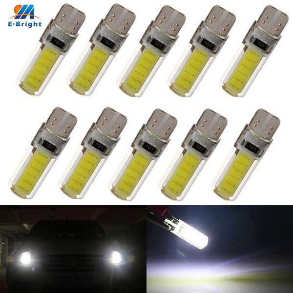 

ym e-bright 10pcs t10 194 168 cob 12smd w5w 12 led reading light 12v dc indicator lamp car automotive led license plate lights