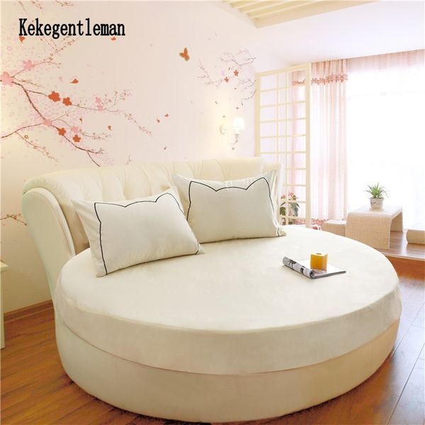 

100% cotton round fitted sheet romantic solid color round bed sheet bedding set mattress cover er 200cm 220cm themed l