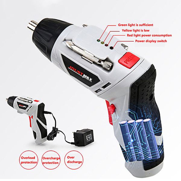 

220v electric screwdriver cordless rechargeable lithium battery led light household 45 bits drill handle screw driver power tool