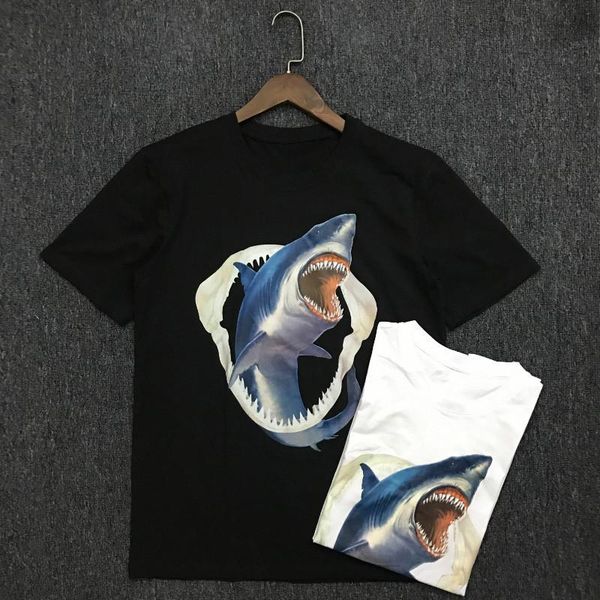 

лето новых людей конструктора тенниски мужчины женщины мужчины с коротким рукавом конструктора высокого качества печати shark тройников разм, White;black