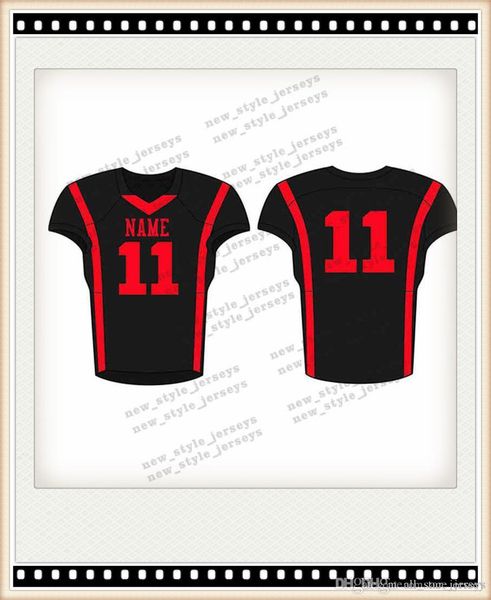 

213men 2019 youth football jerseys army green wine red embroidery logos stitched custom any name any number jerseys, Black;red