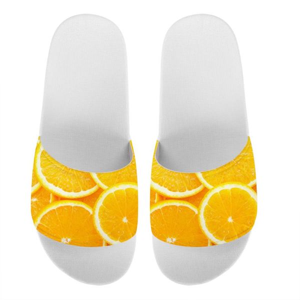 

thikin lovely orange pattern design slippers for women girls ladies white summer beach sandals daily house shoes custom, Black