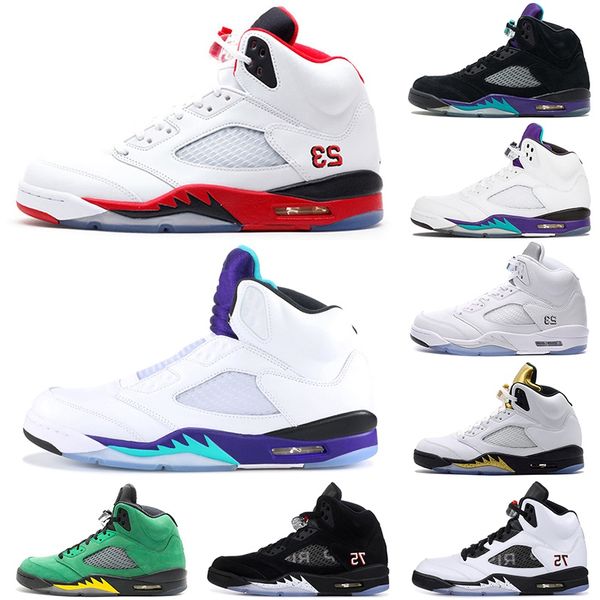 

2019 basketball shoes 5 5s laney grape white black metallic camo suede blue fire red silver mens athletic sports sneakers 7-12