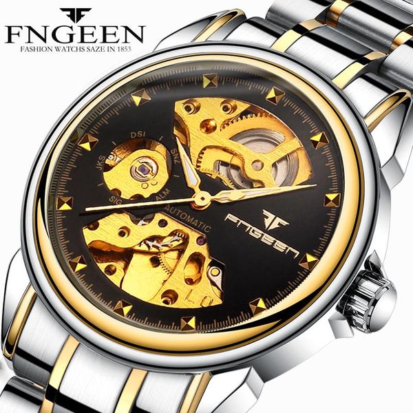 

men watches 2020 new fashion mechanical watches blu-ray mirror steel waterproof watch man hour automatic, Slivery;brown