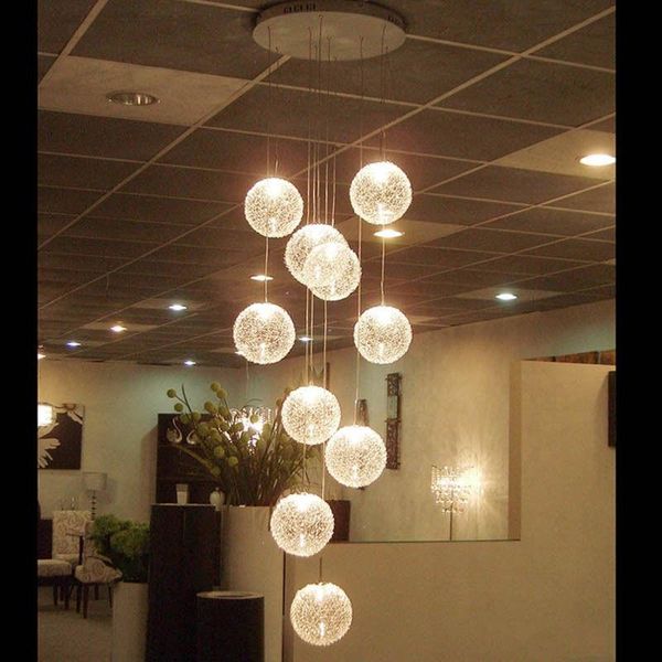 Pendant Lamps Led Aluminium Glass Ball Pendant Lamp Stair Bar