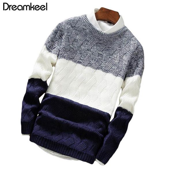 

2019autumn winter wool striped sweater mens brand casual male sweater o-neck slim fit knitting men sweaters pullovers cashmere y, White;black