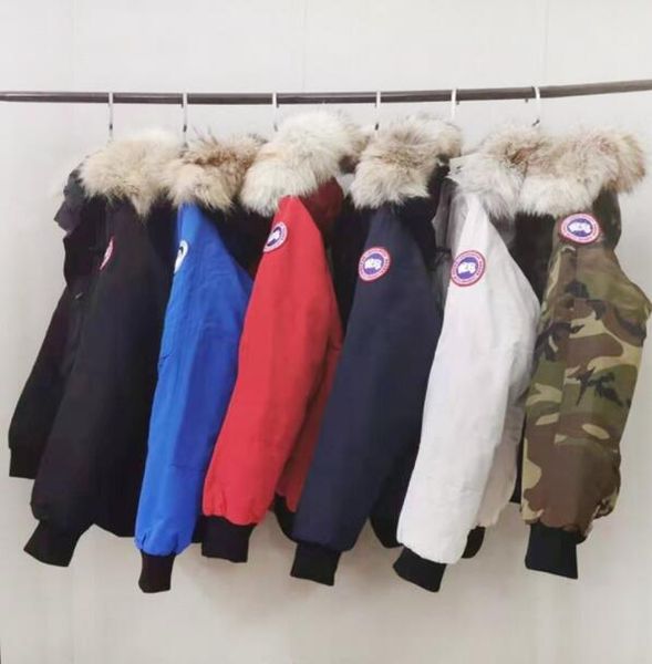 

2019 canadian down jacket short outdoor skiing - 40 degree geese super large wool collar rush coat, Black