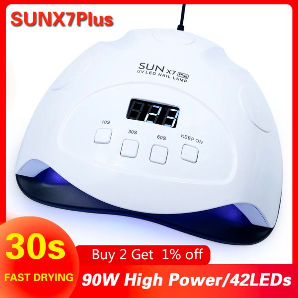 

84w sunx7 plus uv led lamp nail dryer 42pcs leds lamp for nails curing uv gel nail polish with sensor lcd display