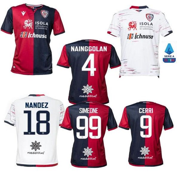 

2019 2020 cagliari calcio soccer jersey 2020 home joao pedro simeone nainggolan soccer shirt nandez pavoletti football uniform, Black;yellow