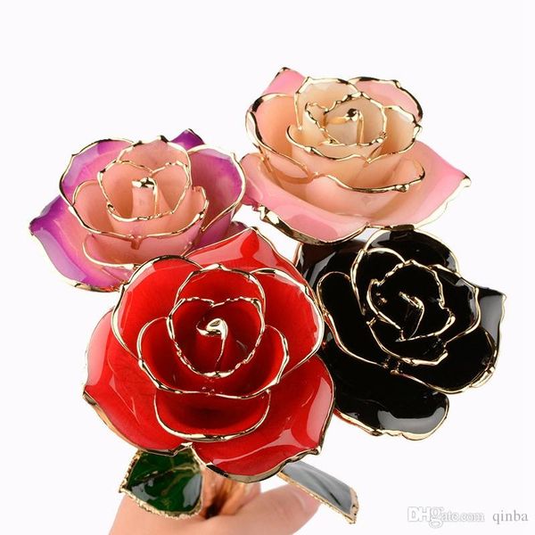 

креативный дизайнер 24k позолоченный ручной real flower eternal flower valentine gift box standing домашнее украшение на день рождения