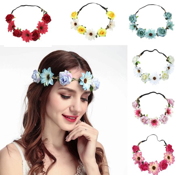 

wedding accessories sunflower rose hair band lady fresh flower portrait p holiday wedding headband bride bridal headwear