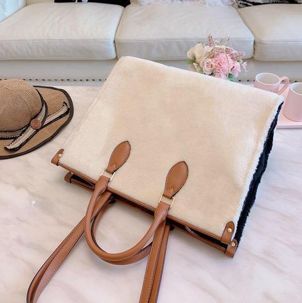 

designer shoulder bag autumn and winter fluff design brand women's bag handbag large capacity 40*32 cm designer women's bag