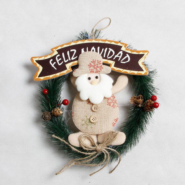 

christmas hanging door wall decoration wreath for home l family santa clause snowman xmas garlands