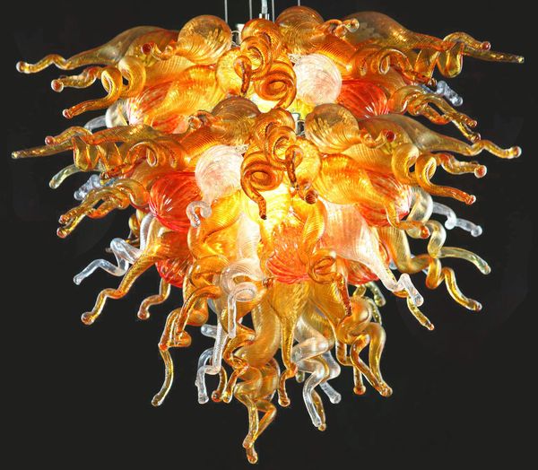 

wholesale price amber chandelier led saving light source vintage victorian dale chihuly style hand blown murano glass chain ceiling