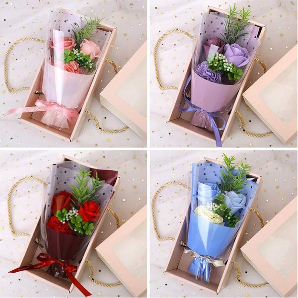 

creative gift artificial flower bouquet scented soap roses romantic birthday mother's day valentine's days gift box