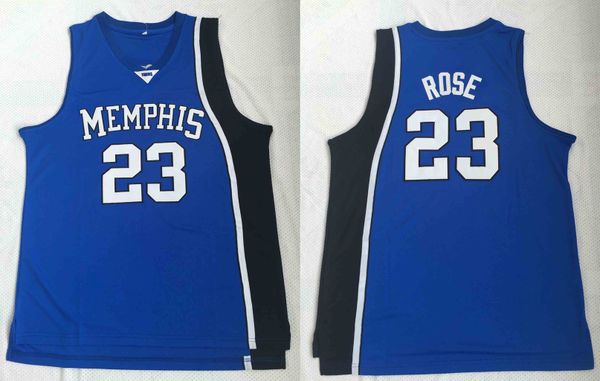 

Men College #23 Derrick Rose Basketball Jersey Sale Blue University Memphis Tigers Jerseys stitched College Basketball Jerseys Cheap