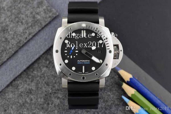 

мужские механические часы cal.2813 движение pam00973 вращающей ободок корпус черный каучуковый ремешок дайвинг мужские часы, Slivery;brown