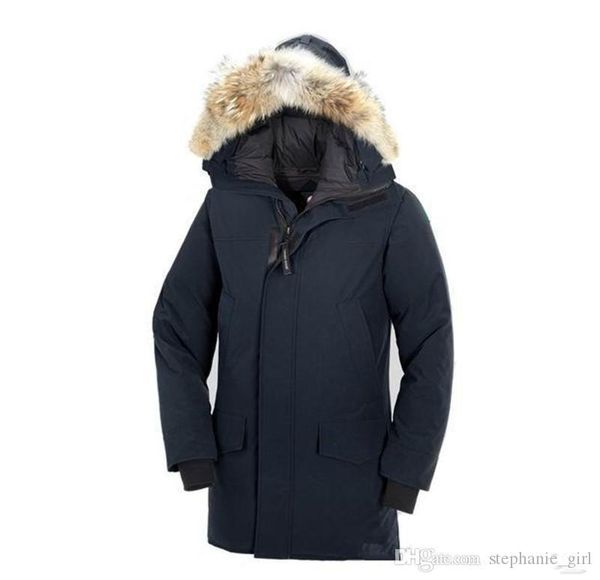 

winter fourrure manteau parka homme winter jassen chaquetas outerwear big fur hooded fourrure manteau canada down jacket coat hiver doudoune, Black