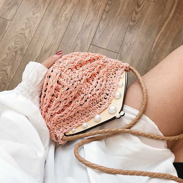 

2020 small crossbody boho bags for women evening clutch bags hasp ladies handbag female straw beach rattan women messenger bag