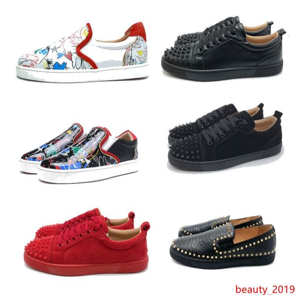 

spike shoes 2019 mix lace up designer shoes loafers slip on leather suedue luxury casual shoes size 35-46 with