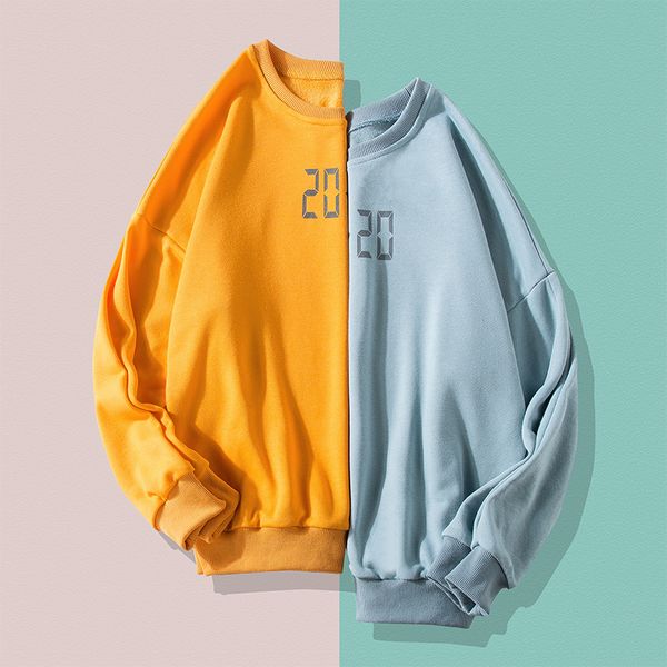 

толстовка мужчины 20-20 письмо o-образным вырезом harajuku пара пуловеры новая мода толстовки мужские японские ретро уличные толстовки, Black