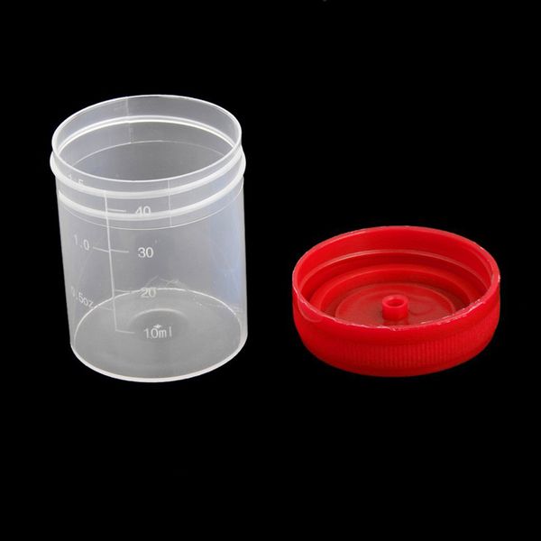 

5x graduated plastic specimen cup recipient with lid