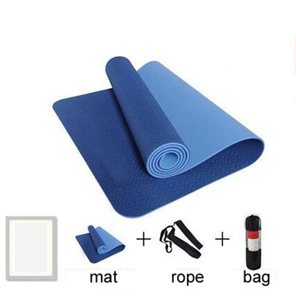 

6mm no-slip yoga mat tpe sport yoga exercise mat fitness esterilla pilates gymnastics camping colchonete pad with bag bandage