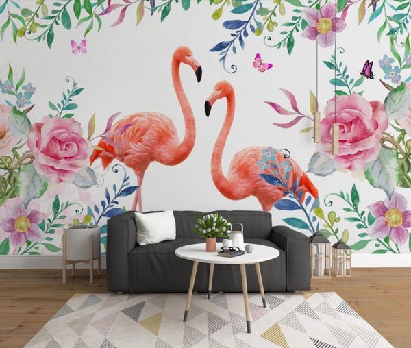 

flamingo flower wallpaper art wall painting luxury contact paper floral 3d p wall paper roll for bedroom custom
