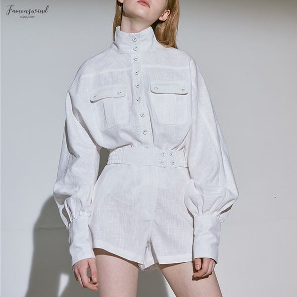 

white shirt shorts two piece sets lantern sleeve clothes female high waist shorts suits spring fashion blouse